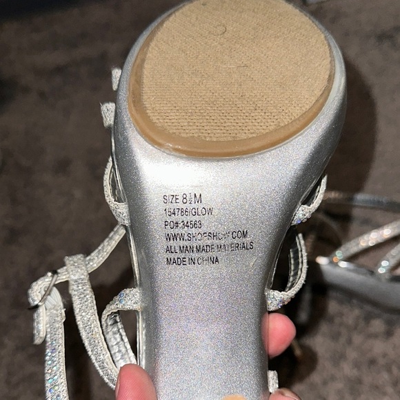 Hot Tomato Silver Strappy Heels - Picture 5 of 5